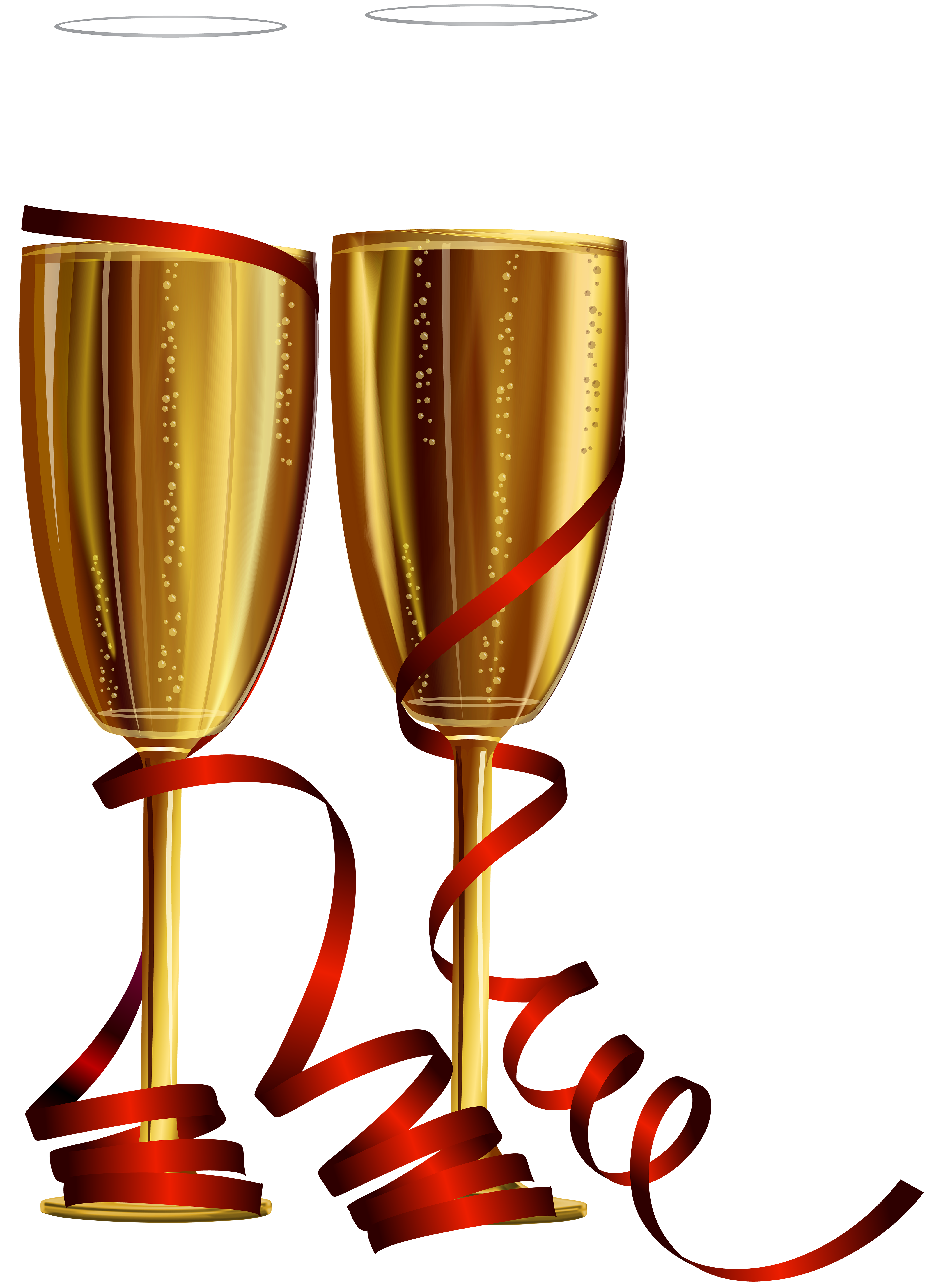 New Year Champagne Glasses PNG Clip Art.