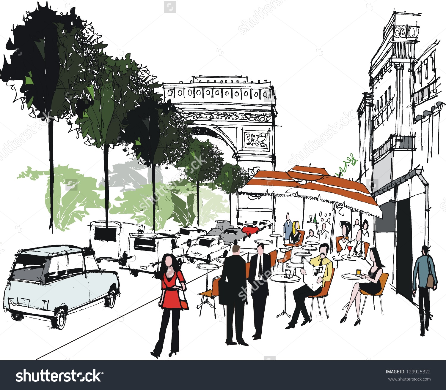 Clipart champs elysees.