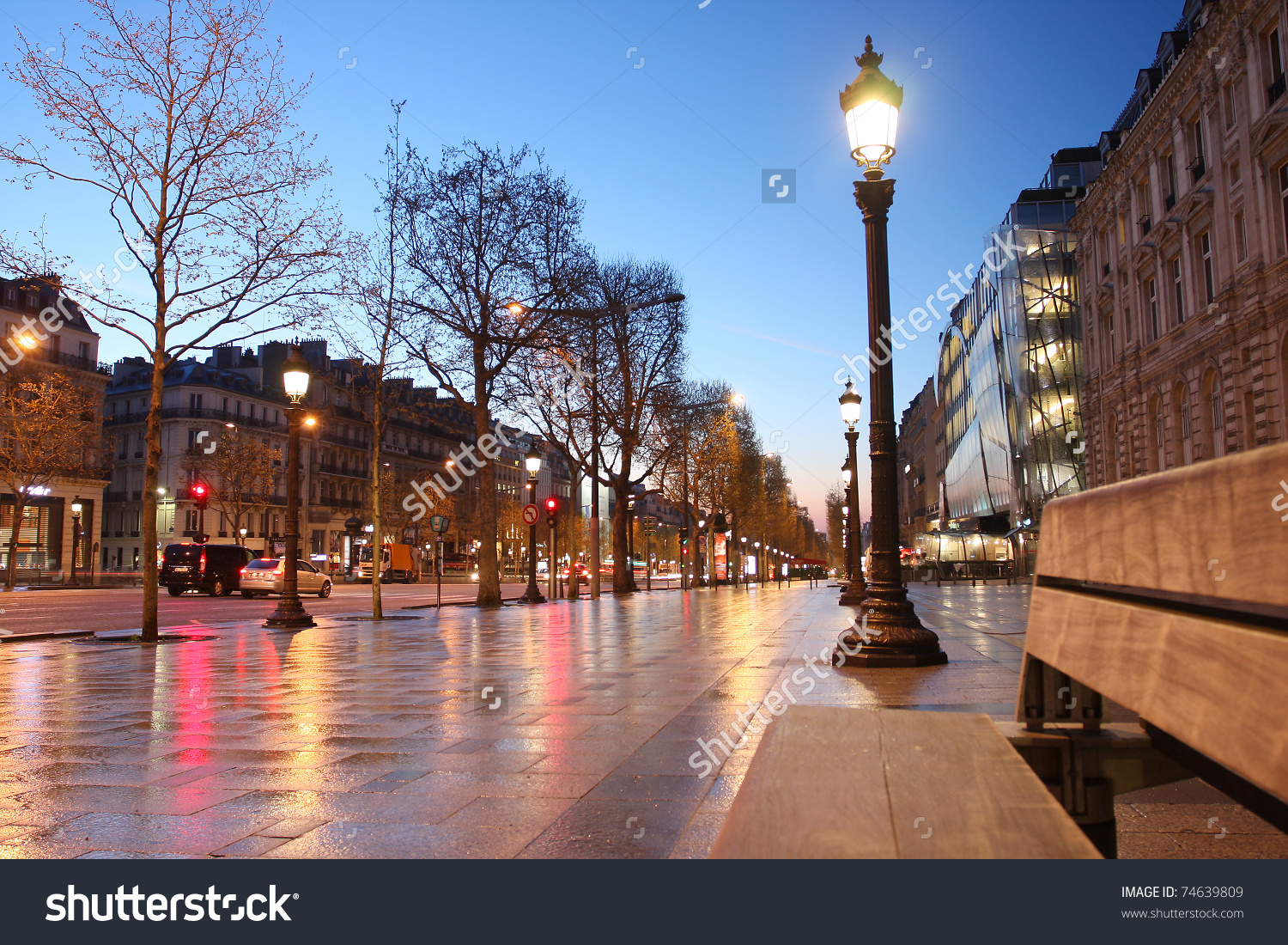 Champ elysees road clipart.