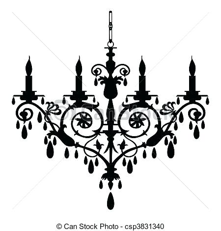 Stunning Chandelier Silhouette Stencil Png Free Halloween Art Print.