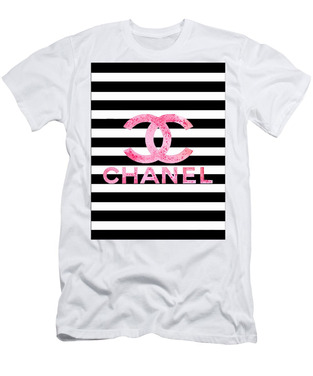 Chanel Pink Logo On Stripes T.