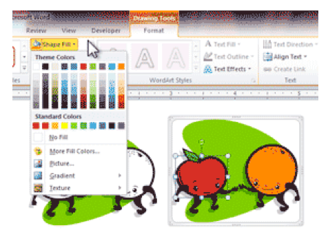 Change clipart color in word.