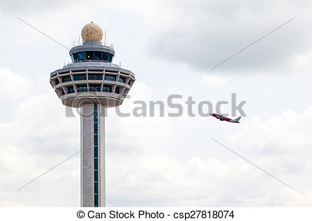 Picture of Singapore Changi Airport Traffic Controller Tower With.