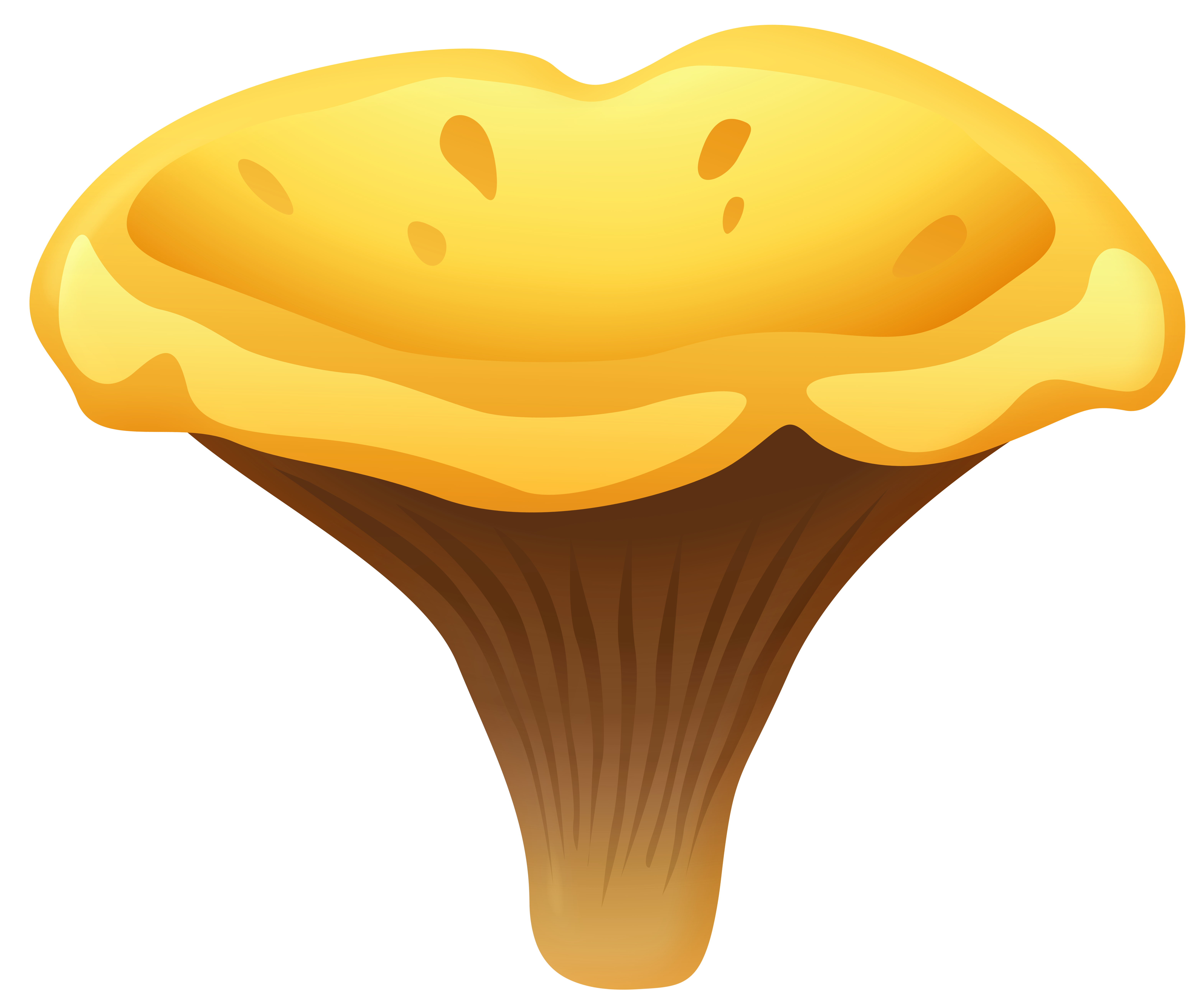 Yelow Chanterelle Mushroom PNG Clipart.