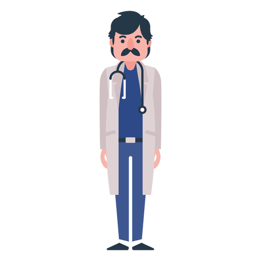 Flat doctor character illustration.