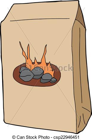 Clipart Vector of Isolated Charcoal Bag.