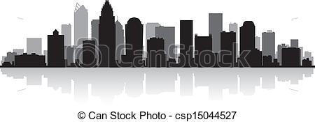Vector Illustration of Charlotte city skyline silhouette.