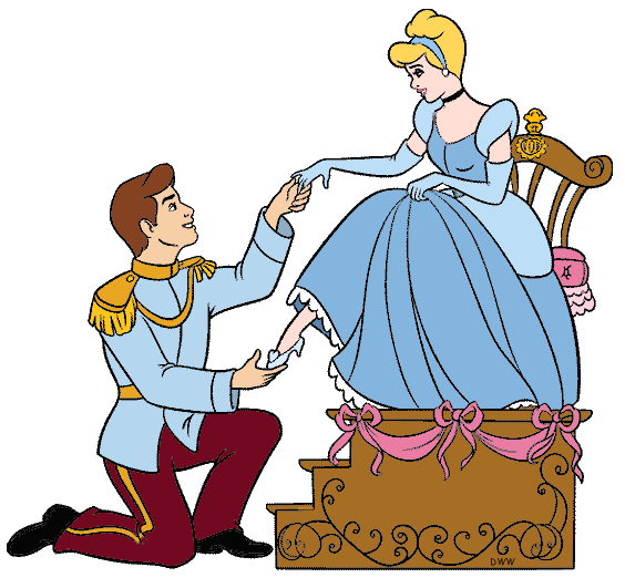 Cinderella and Prince Charming Clip Art Images.