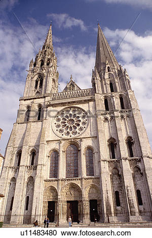 Stock Photography of cathedral, Chartres, France, Centre, Europe.