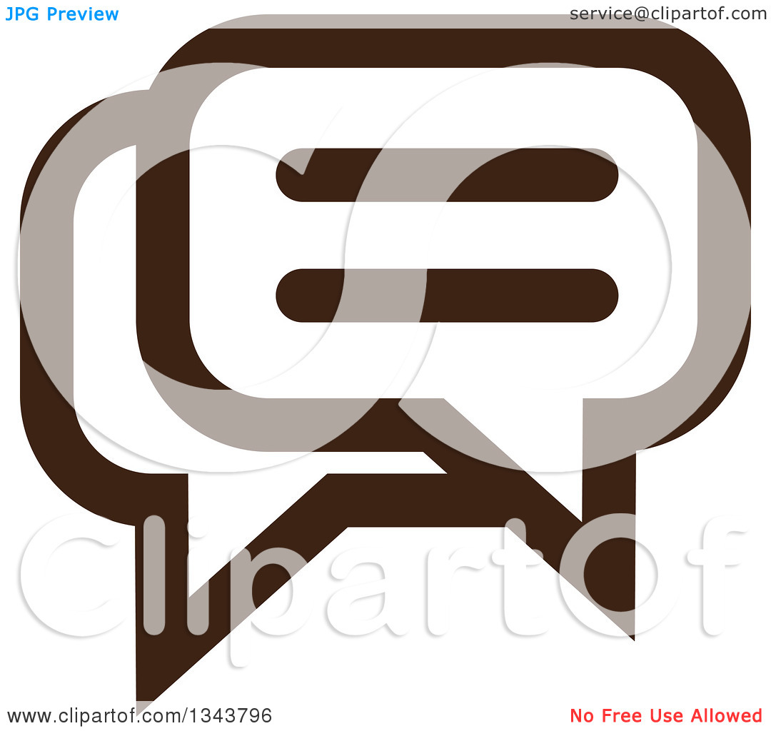 Clipart of a Black and White Speech Balloon Chat App Icon Design.
