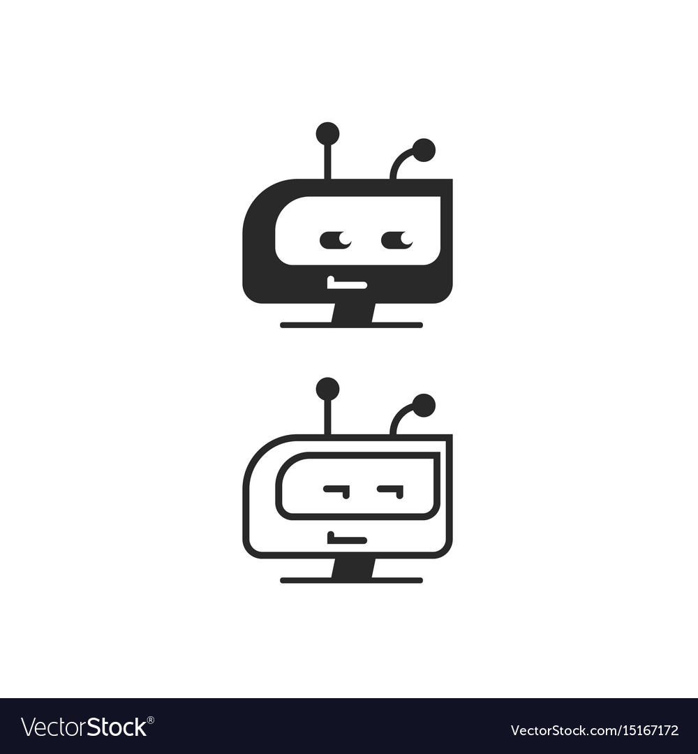 Robot head icon chatbot idea or bot logo.