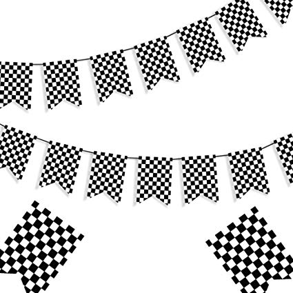 Amazon.com: Checkered Black and White Banner Race Flag Banner.