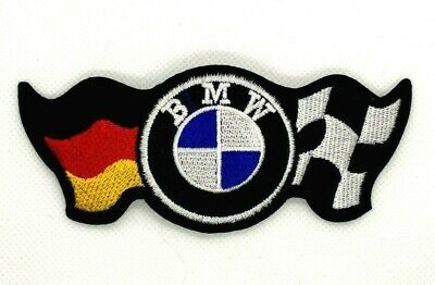 BMW GERMAN CHECKERED flag Embroidered Badge Appliques Iron.