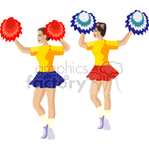 cheerleaders clipart. Royalty.