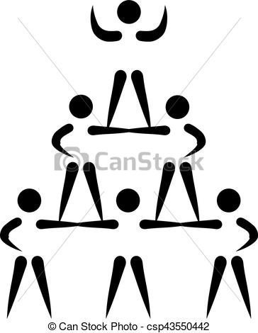 Cheerleading pyramid pictogram.