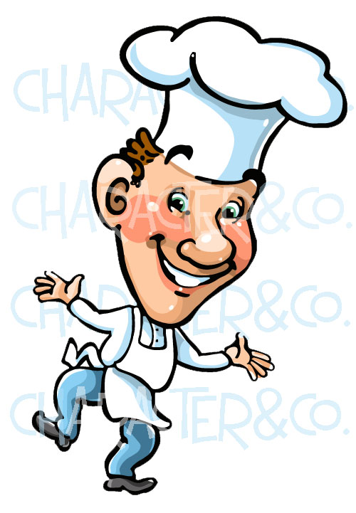 Cheerful chef illustration.