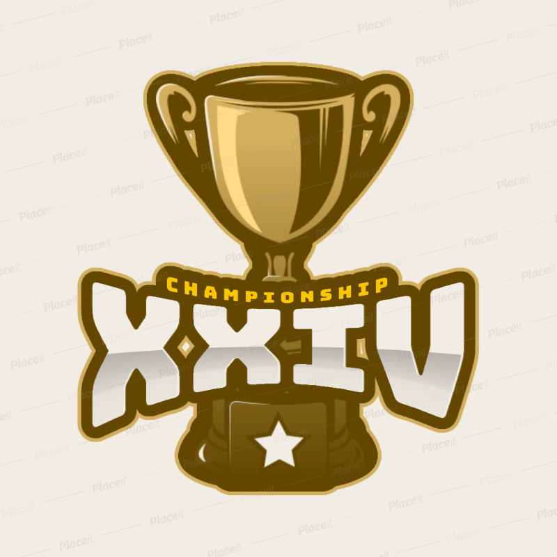 Cheerleader Logo Template with Trophy Graphics 1599b.