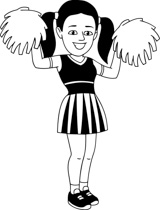 Cheerleader Clipart Black And White & Free Clip Art Images #13957.