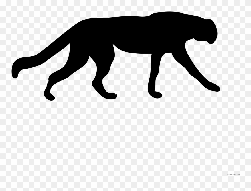 Vector Transparent Stock Cheetah Black And White Clipart.