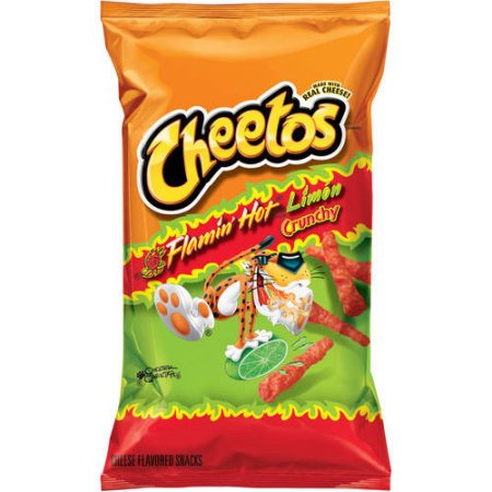 Cheetos   Flamin' Hot   Lim  n Crunchy Cheese Flavored.