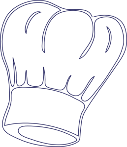 Outlined Chef Hat clip art.