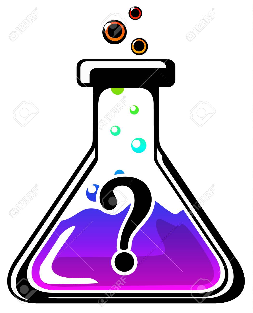 Mystery chemical science symbol, vector cartoon color illustration...
