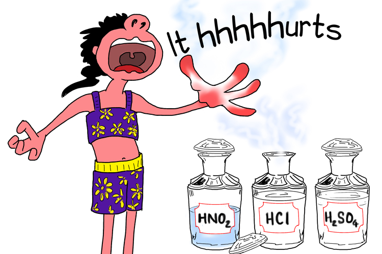 The formulae of most acids begin with the letter H. If you end up.