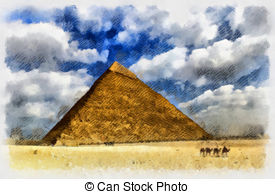 Clipart of Sign Giza Pyramid Khufu Cheops Base.