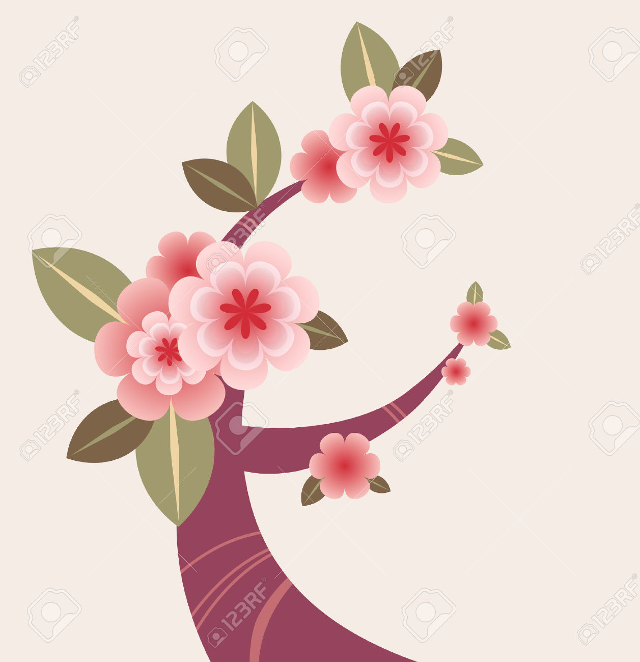 Blossom Tree Branch Royalty Free Cliparts, Vectors, And Stock.