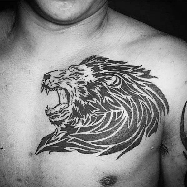40 Tribal Lion Tattoo Designs For Men.