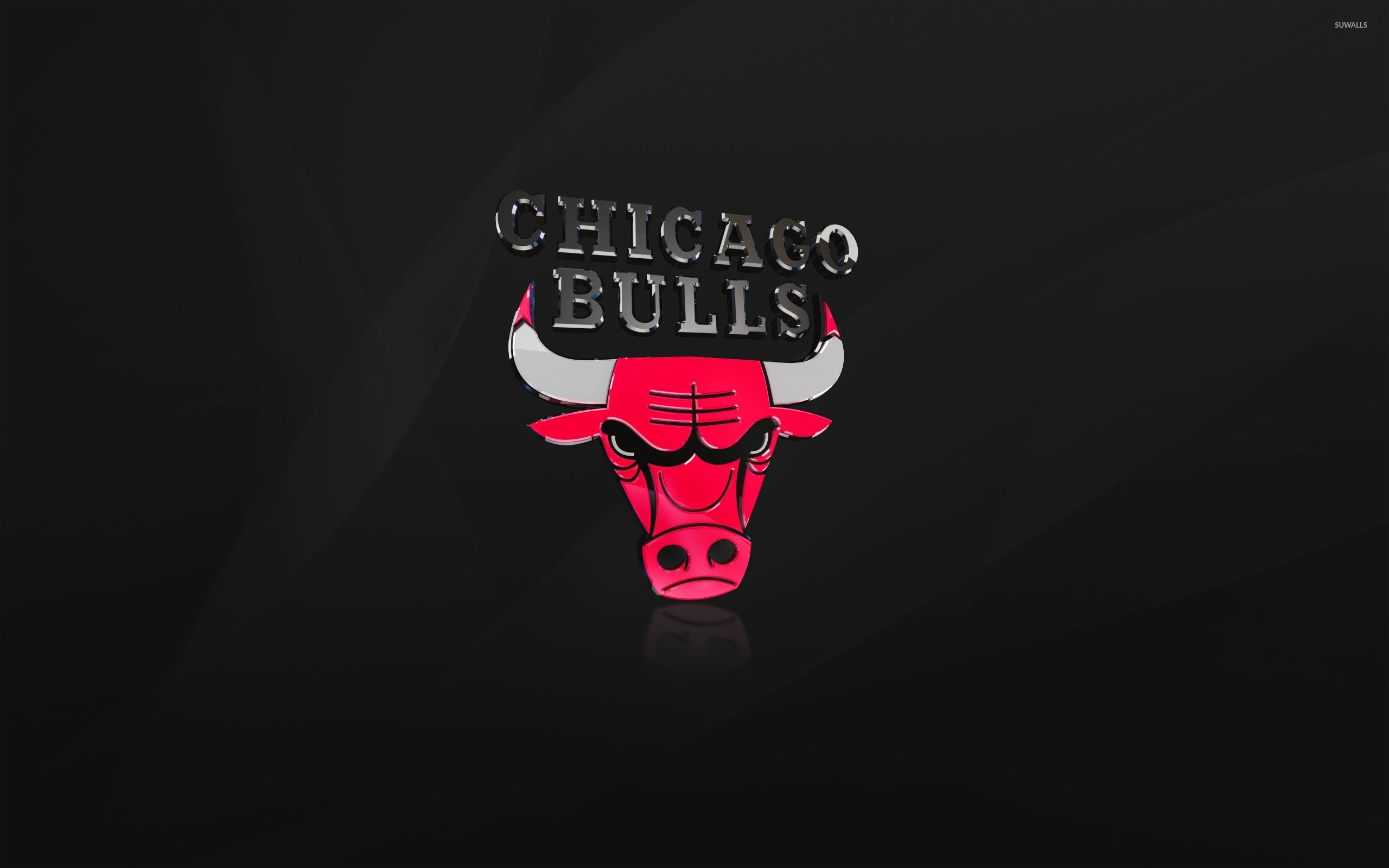 Shiny Chicago Bulls logo wallpaper.