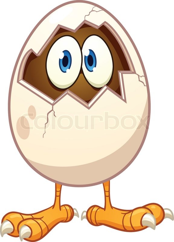 Cartoon chicken egg. Vector clip art.
