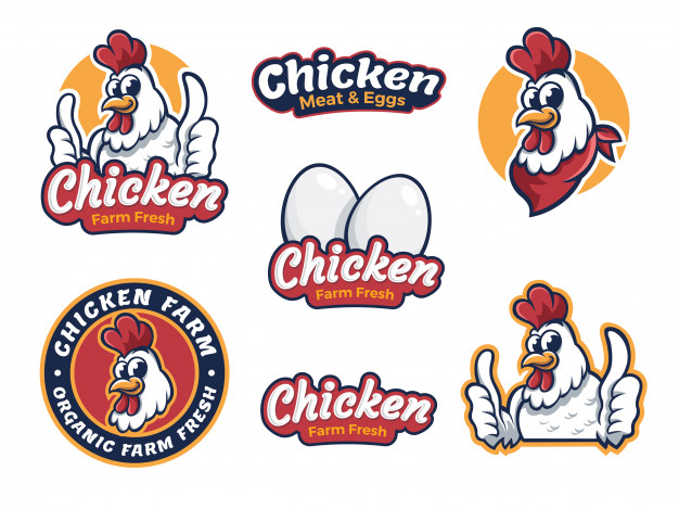 Fried chicken restaurant logo template Vector.