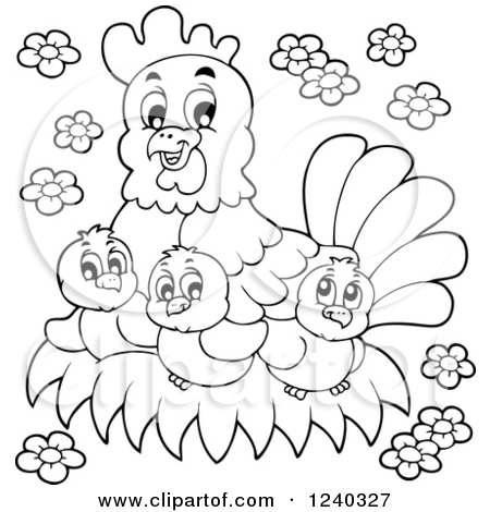 Clipart hen and chicks.