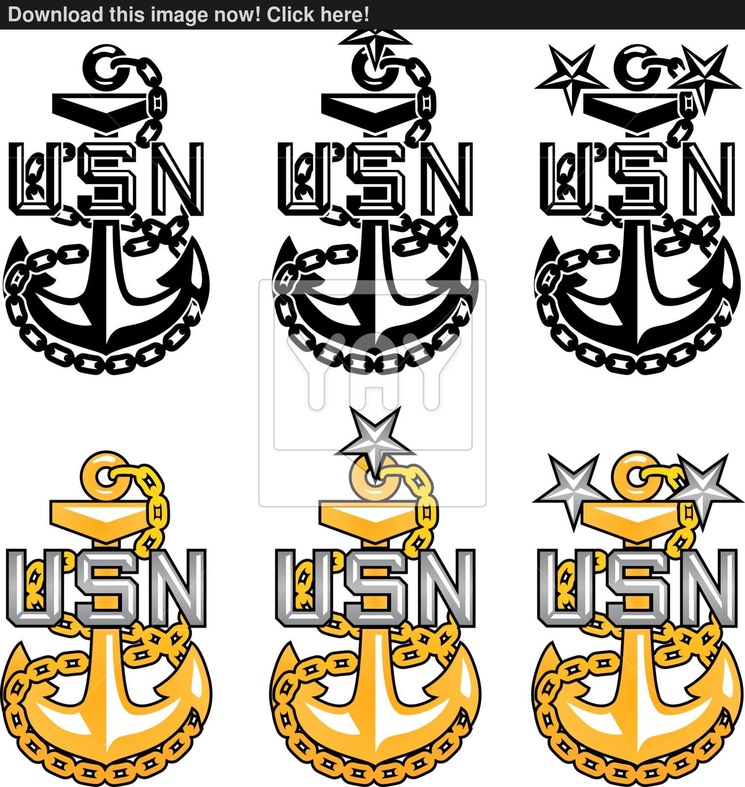 US Navy CPO Anchors vector.