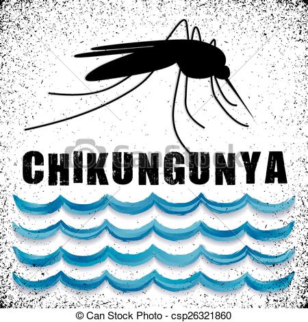 Clip Art Vector of Chikungunya, Mosquito, Water.