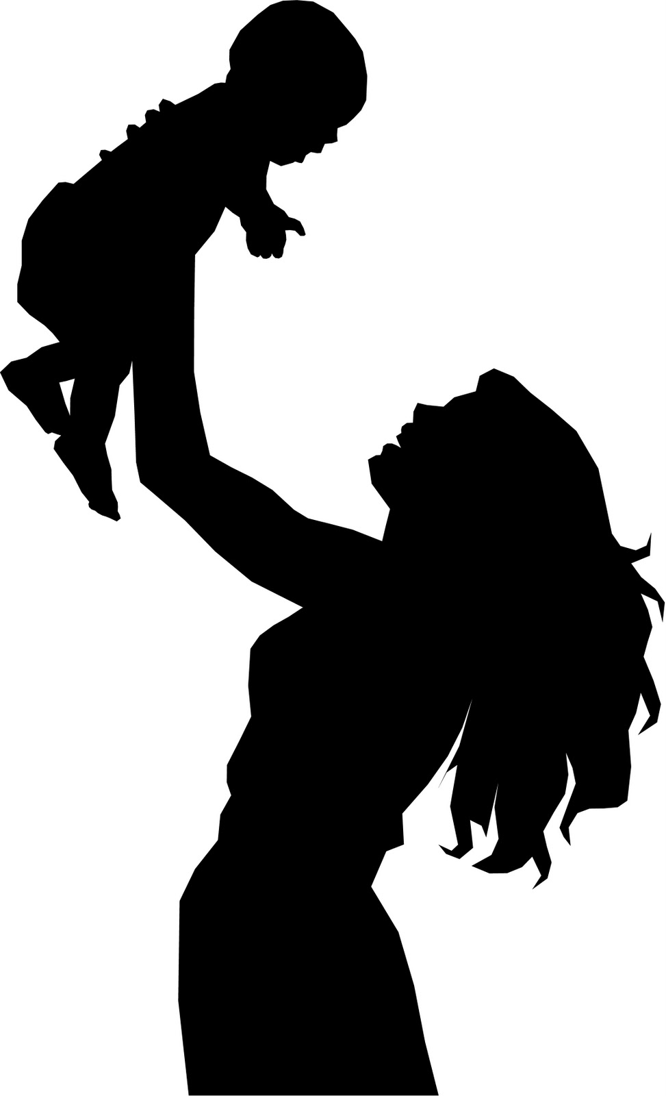 Mother and child silhouette clip art free.