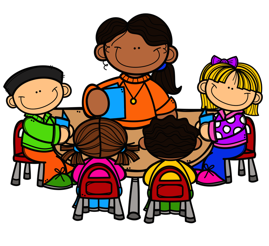 Kids At A Table With Teacher Clipart.