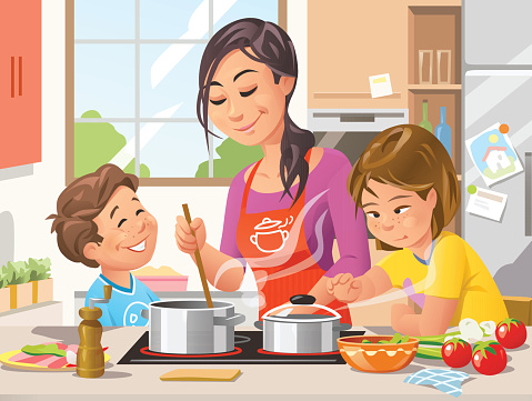 child helping mother in kitchen clipart 20 free Cliparts | Download ...