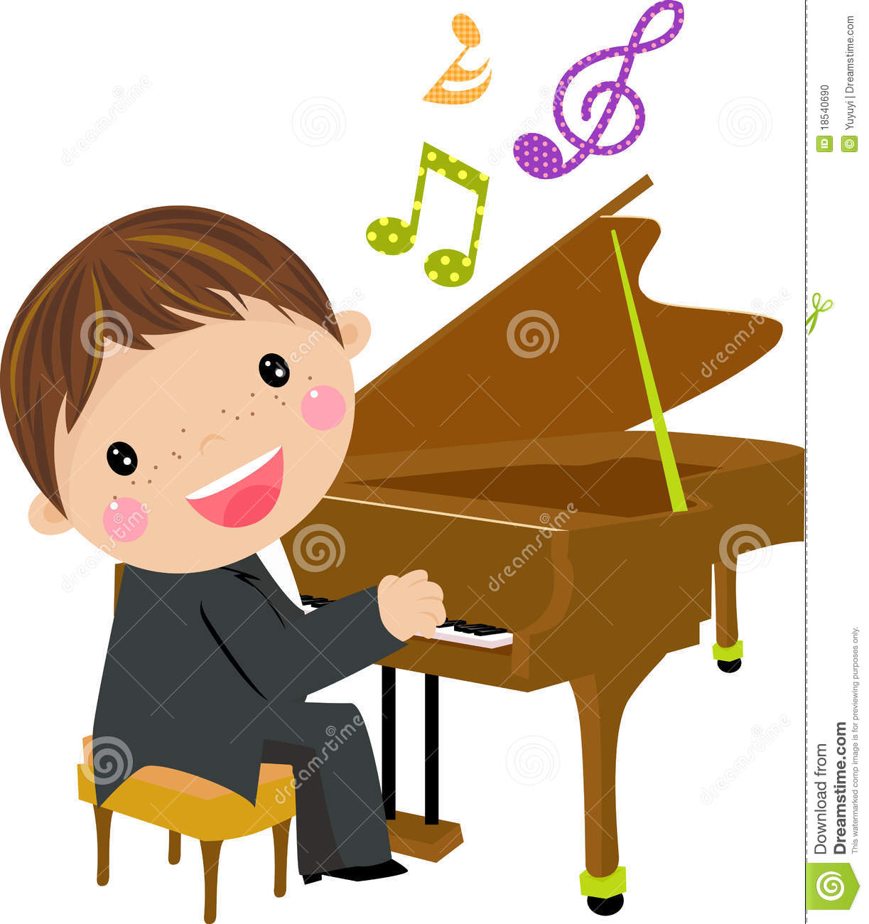 Playing Piano Clipart.
