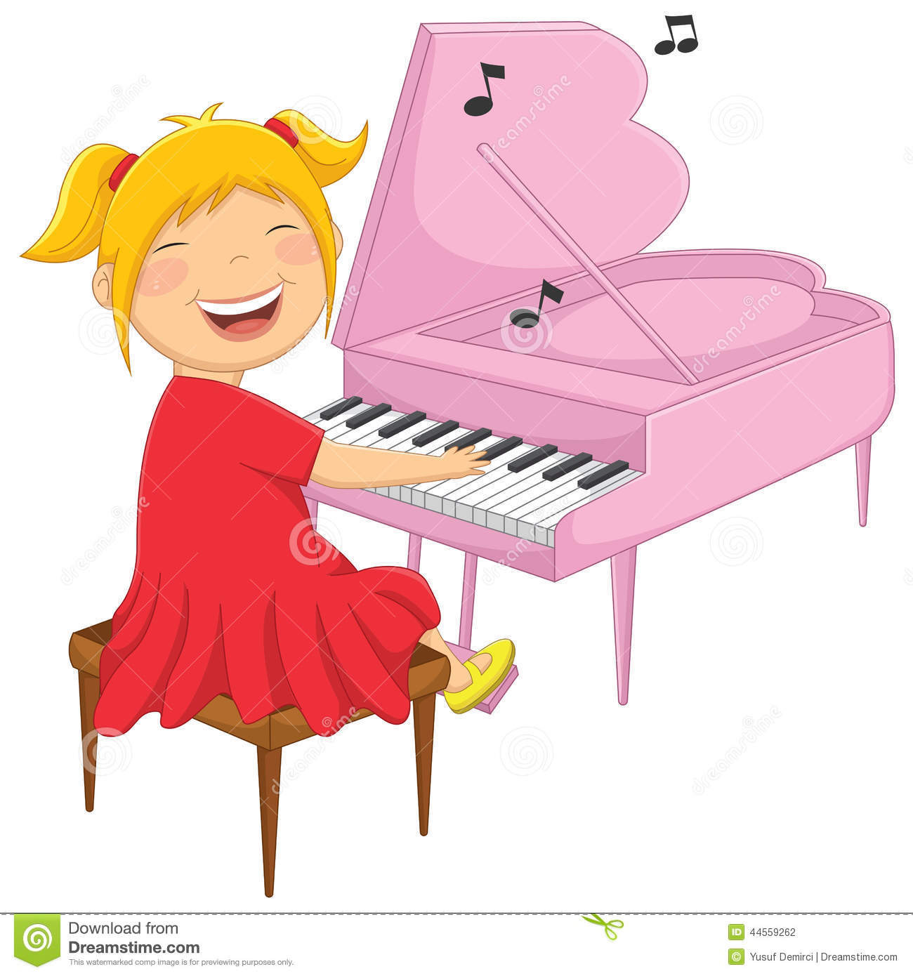 Playing Piano Clipart.
