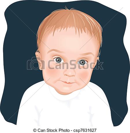 Vectors Illustration of Adorable baby boy portrait.