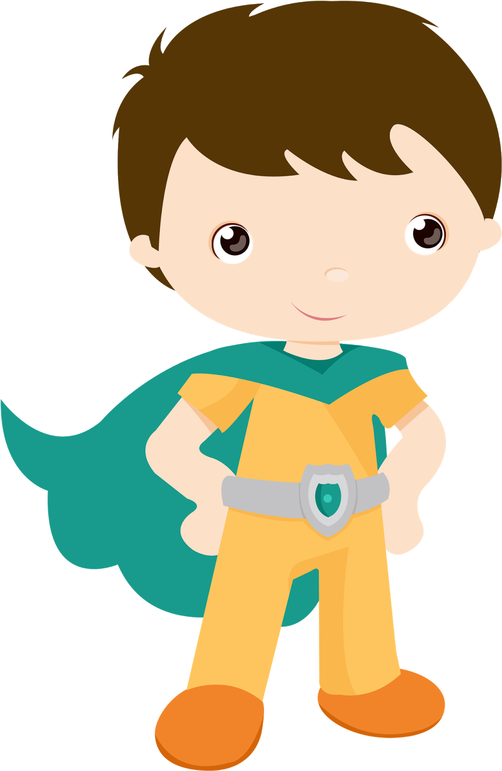 Vector Free Kids Dressed As Superheroes Clipart.