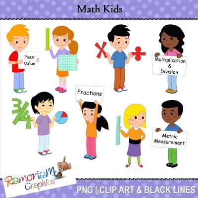 Math Kids Clip art from RamonaM Graphics on TeachersNotebook.com.