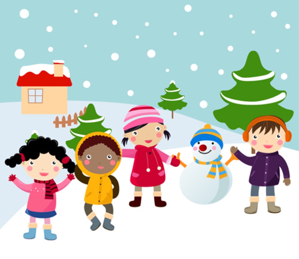 free download illustrations of children in winter