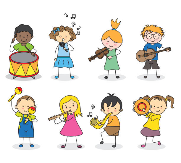 Álbumes 103+ Imagen Dibujo De Niños Tocando Instrumentos Musicales El ...