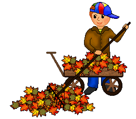 Kids rake leaves clipart.