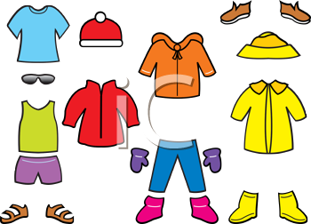 Royalty Free Clipart Image of Children\'s Clothes.