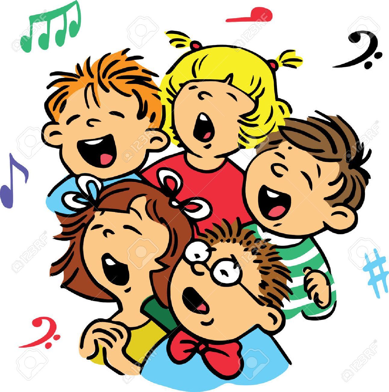 Children Sing Clip Art