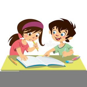 Children Reading Together Clipart.